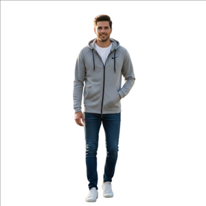 Men's Nike Gray Dri-FIT Full-Zip Hoodie S with Black Accents